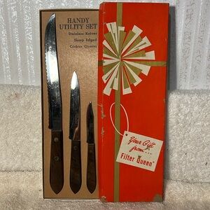 Vintage Real-Keen Stainless Steel 3 Piece Knife Set USA.
